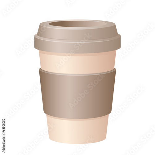 Takeaway Coffee Cup Gradient Color Vector Illustration