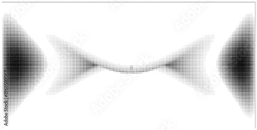 Set of halftone dots gradient pattern texture isolated on white background. Straight dotted spots using halftone circle dot raster texture.