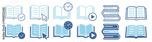 Book education study play outline icon on transparent background