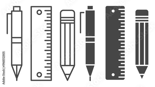 Pen office school education flat icon on transparent background