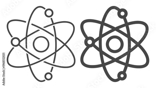 Atom technology study education outline icon on transparent background