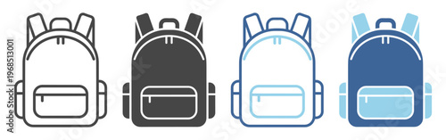 Backpack education travel school outdoor icon on transparent background