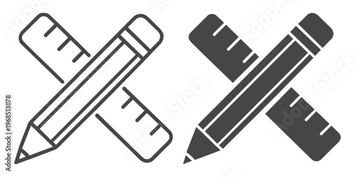 Pencil office school education line icon on transparent background