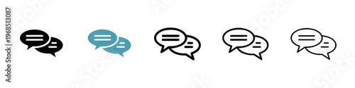 Bild auf Leinwand Comment question line icon set, faq line icon, question and answer pictogram, inquire bubble, ask or request sign, frequently asked questions icon for Ui designs
