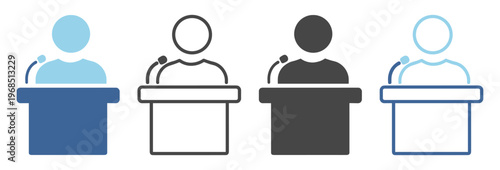 Person people communication solid podium icon on transparent background
