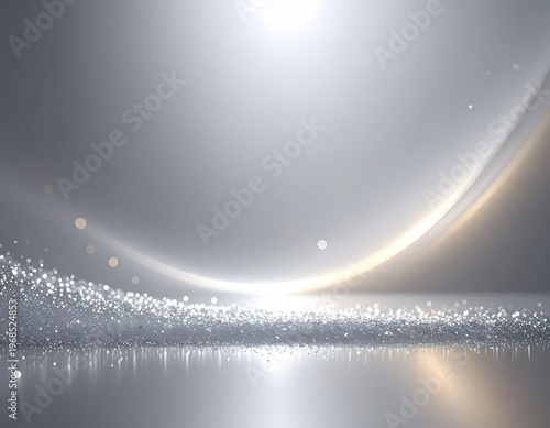 Abstract Silver Glittering Light Reflection Background.