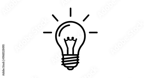 Idea light bulb icon simple line design