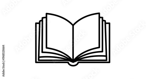 Open book icon education outline style