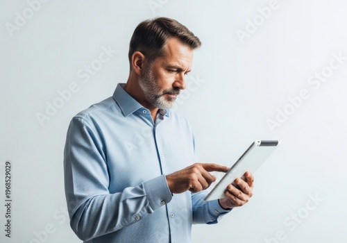 Professional man interacting with digital tablet