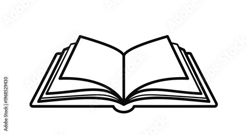 Open book education icon line vector