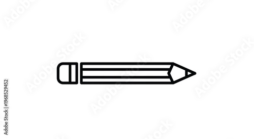 Pencil writing tool icon simple line design