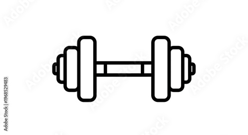 Gym dumbbell icon minimal outline vector