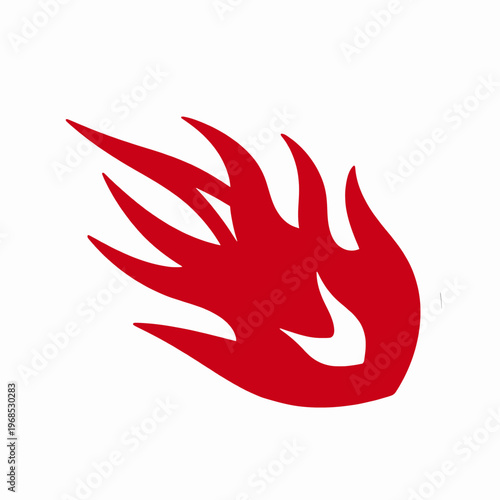 Obraz na płótnie Dynamic Red Racing Flame Vector Graphic, Minimalist Tribal Fire Element for Auto