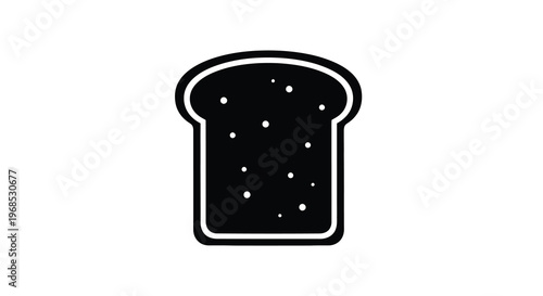Simple black and white illustration of a single slice of toasted bread