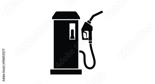 Simple black silhouette of a gas pump for vehicle refueling
