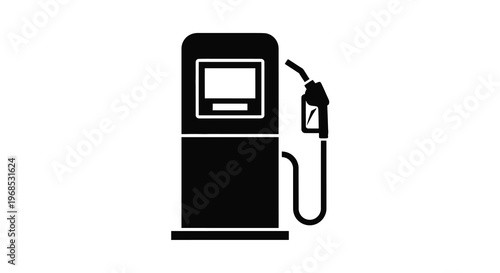 Simple black silhouette of a gas pump for fueling vehicles