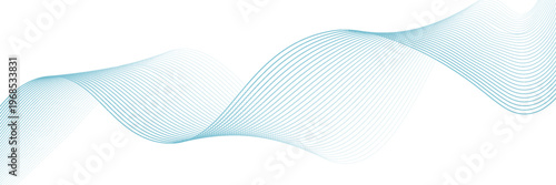 Abstract blue smooth waves on white background.Vector illustration.