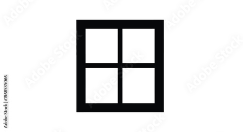 Simple black outline of a window with four panes on a white background