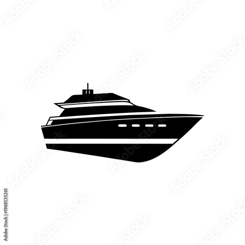 Elegant multi-deck luxury yacht sailing on calm waters