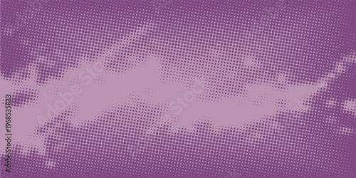 Vector illustration blends grunge halftone texture in bold purple and pink with distressed dot patterns and rugged shapes. Jagged text labels evoke a raw, urban theme of gritty graphic rebellion.