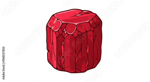 A vibrant red steak cut in a cartoon illustration style for food or culinary designs