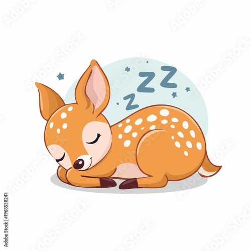 Schlafendes Rehkitz eingerollt – Minimal Vektor