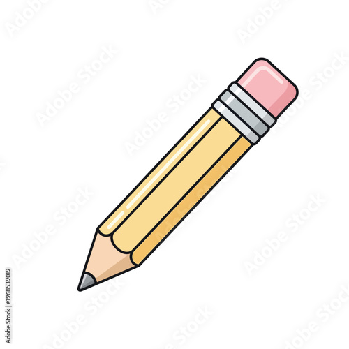 Yellow Pencil with Pink Eraser