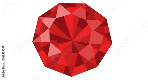 A vibrant red gemstone icon with a faceted cut, symbolizing luxury and elegance in a modern design