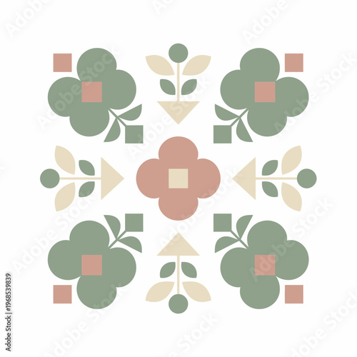 Abstract Floral Geometric Pattern