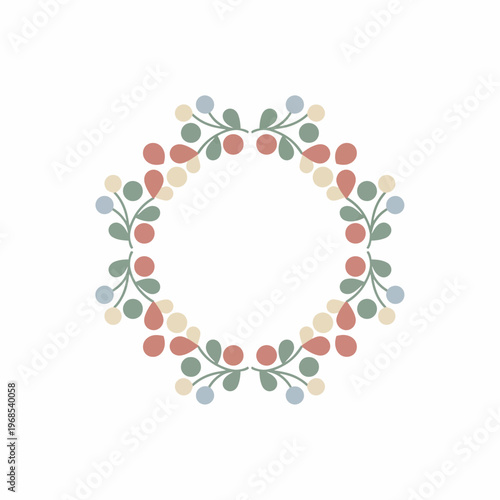 Floral Circular Wreath with Soft Berries