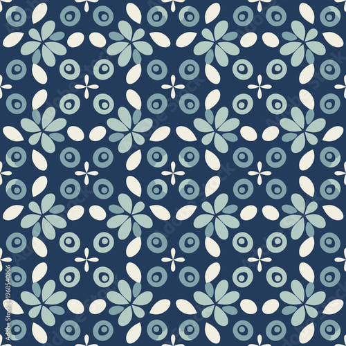 Floral Pattern with Abstract Flower Shapes