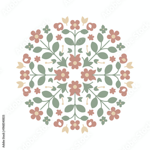 Circular Floral Symmetry Design