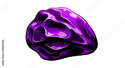 A vibrant purple gemstone icon with a shiny surface, used for design and illustration purposes