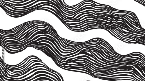 A seamless pattern of abstract fluid water waves. A background composed of parallel curved lines.