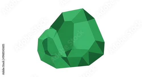 A vibrant green gemstone icon in a modern flat design style, representing luxury and wealth.