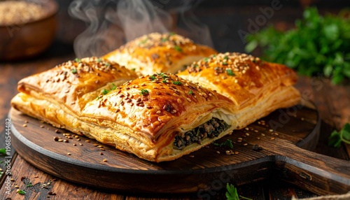 Savory Spinach Puff Pastry - A Delicious and Flaky Treat.