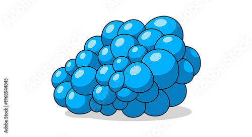A cluster of blue bubbles in a cartoonish illustration style