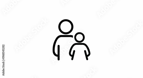 Icon depicting two simplified figures, adult and child, side by side