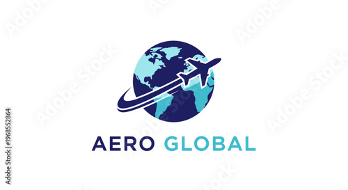 Aero Global logo featuring a stylized airplane circling a blue globe.