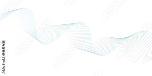 Abstract vector background with blue wavy lines. Blue wave background. Blue lines vector illustration. Curved wave. Abstract wave element.