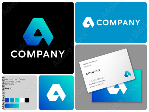 A monogram. Letter A geometry icon. Identity and business card.