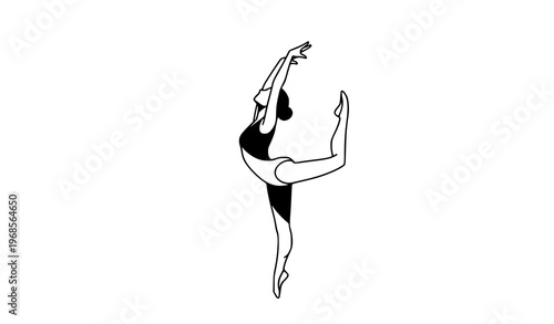 Flat Gymnast Illustration – Female Athletic Pose Vector Sports Design