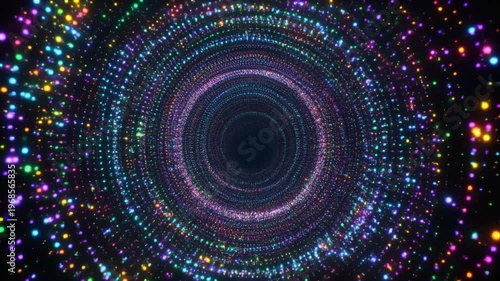 Colorful Glittering Particle Tunnel Seamless Loop Background