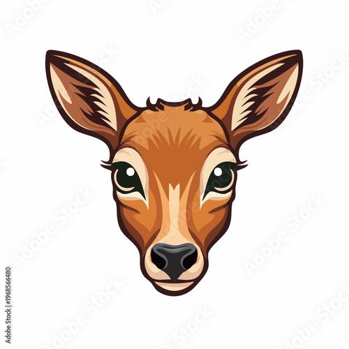 Rehkitz Gesicht Nahaufnahme – Logo Style