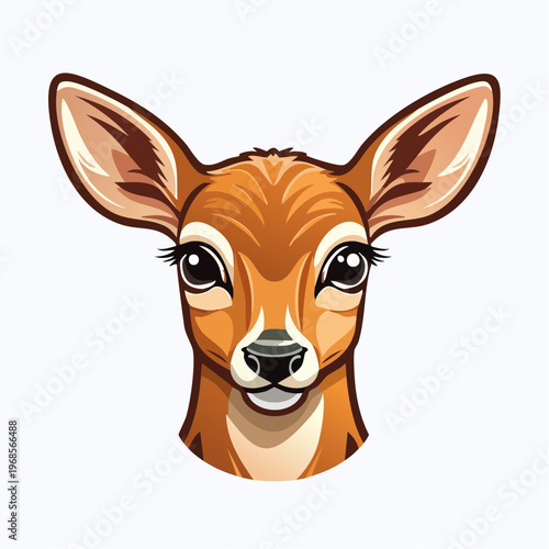 Rehkitz Gesicht Nahaufnahme – Logo Style