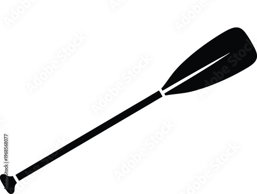 A simple black paddle design against a white background silhouette