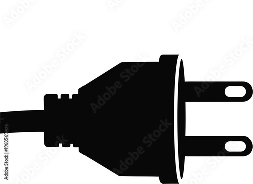 Φωτογραφία A black silhouette of a standard electrical plug simple design silhouette