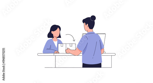 Delivery process illustration graphic