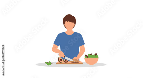 Person preparing food illustration