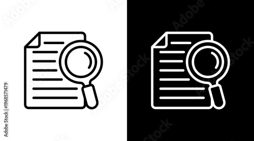 Research Paper White Icon Set Design